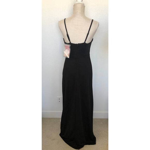 Birdy Grey Crepe Ash Black Cowl Neck Maxi Length Dress- S - Picture 5 of 6
